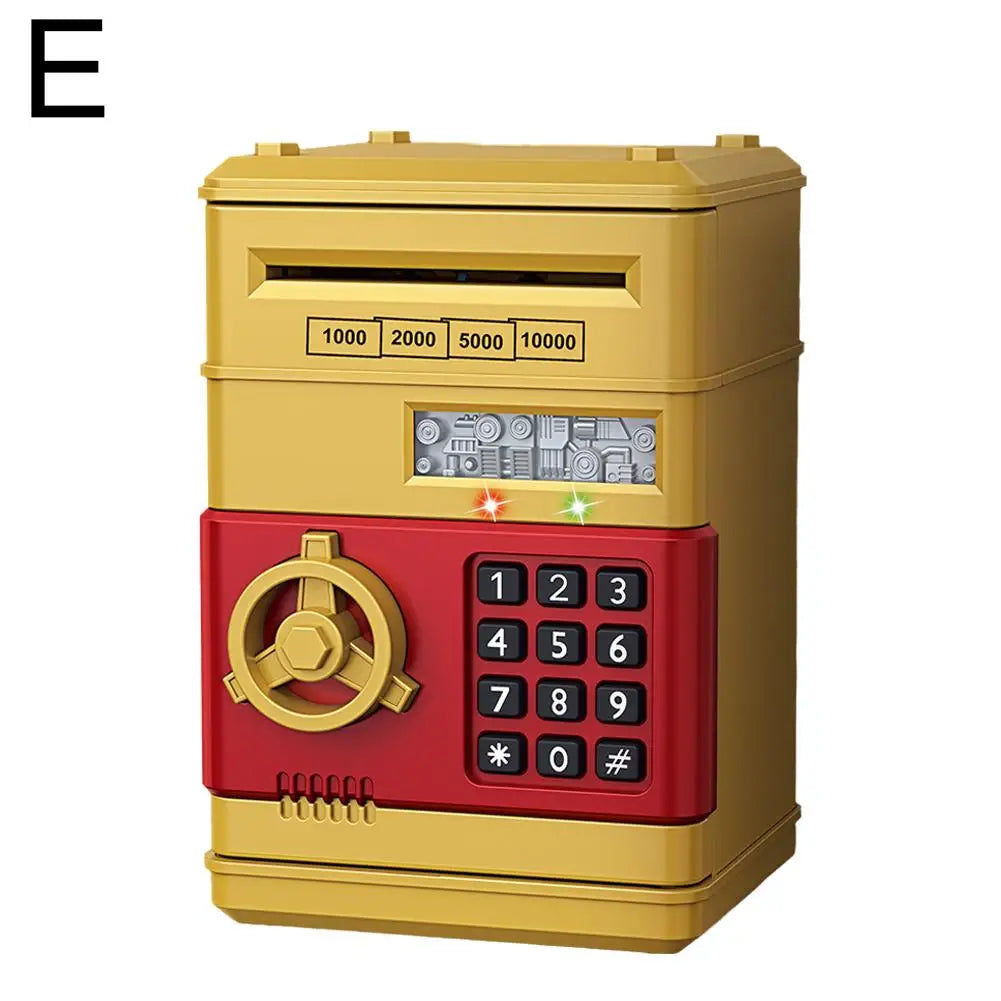 Electronic Piggy Bank Automatic Mini Safe Coins Cash Saving Money Box Password Counter Code Key Lock Coin Bank ATM Child Gift