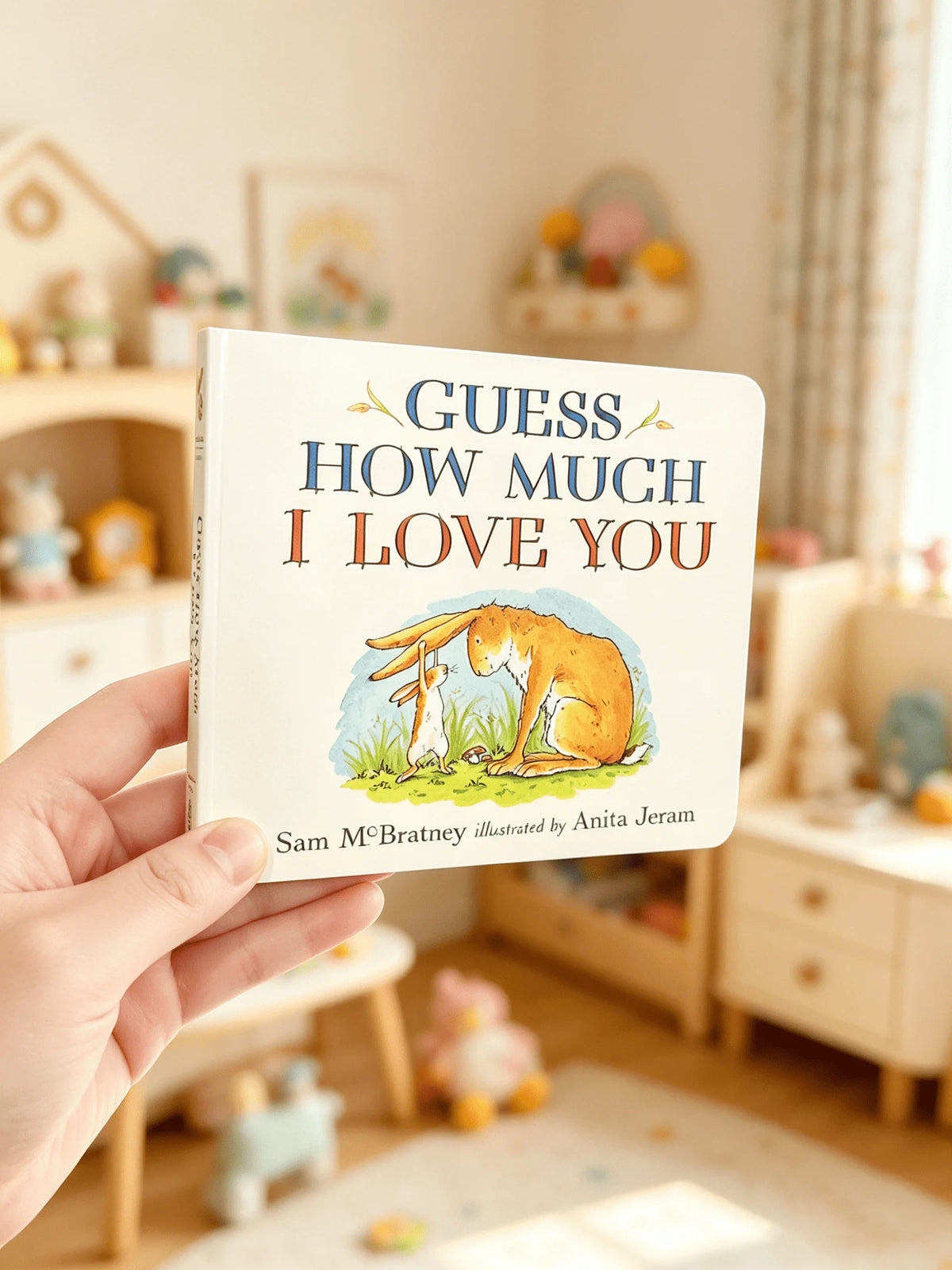 Guess How Much I Love You English Board Book, Toddler Early English Learning, Interactive Learning Book, Preschool Teaching Book