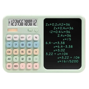12 Digit Display Writing Tablet Calculator Large Button Design Dual Powered Accounting Calculator with Pen Slot Smooth Writing