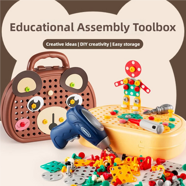 Children's Screw-Twisting Assembly and Disassembly Tool Box Electric Drill Baby Hands-On Educational Toys for Boys