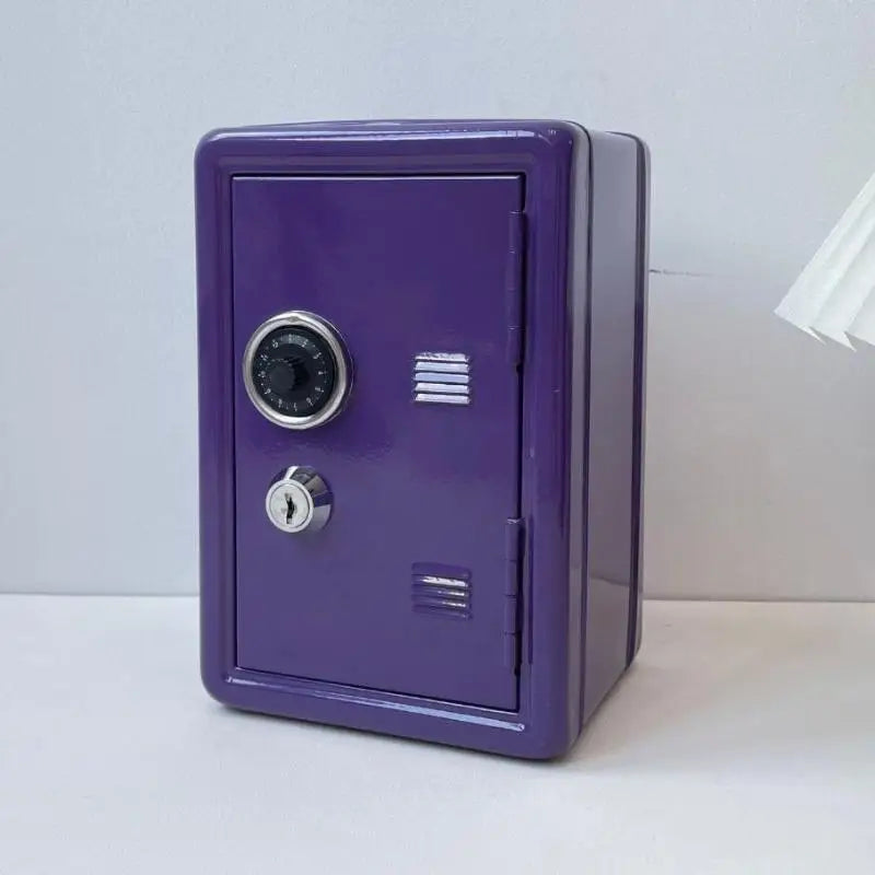 Mini Metal Safe Piggy Bank With Combination Lock And Key Security Perfect For Kids Money Saving Home Small Items Storage【SMQ】