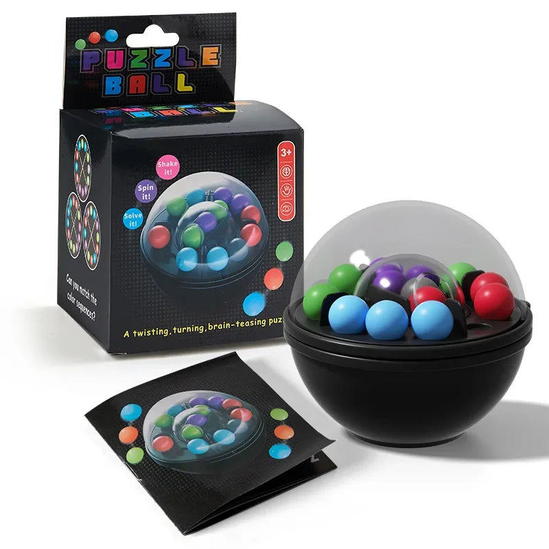 3D Brain Teasers and Puzzle Games,Rotating Magic Bead Puzzle Ball Fidget Toys Logical Thinking Intellectual Game for Kids Adults