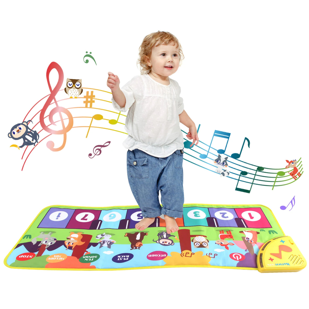 100x36cm Kids Music Piano Mat Toddlers Floor Keyboard Dance Mat with 8 Instrument Sounds Baby Carpet Educational Toys Kids Gifts