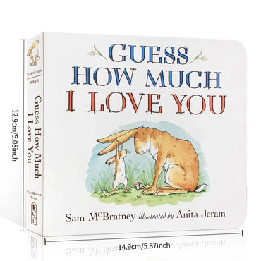 Guess How Much I Love You English Board Book, Toddler Early English Learning, Interactive Learning Book, Preschool Teaching Book