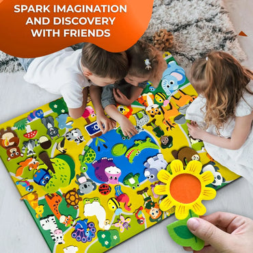 Zoo Animals Felt Story Board Set Montessori Learning Toys Interactive Storytelling Teaching Play Wall Hanging Kits For Kids Gift