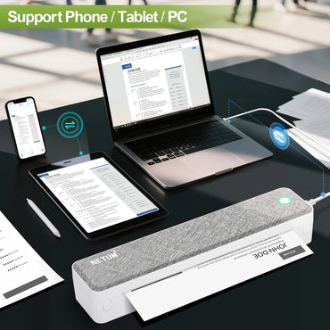 A4 Bluetooth Business Travel Print Anywhere Inkless 203DPI Portable Rechargeable Thermal Printer LT-P10
