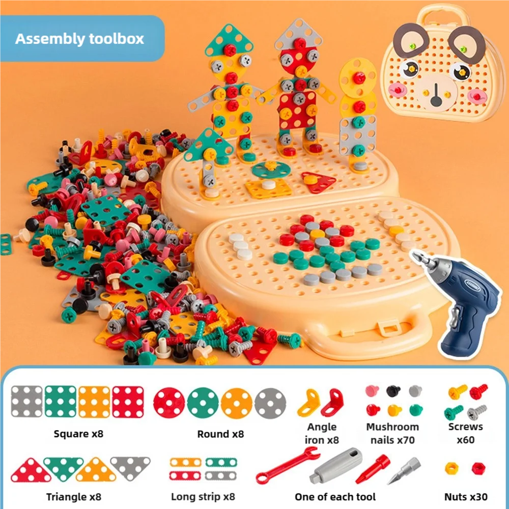 Children's Screw-Twisting Assembly and Disassembly Tool Box Electric Drill Baby Hands-On Educational Toys for Boys