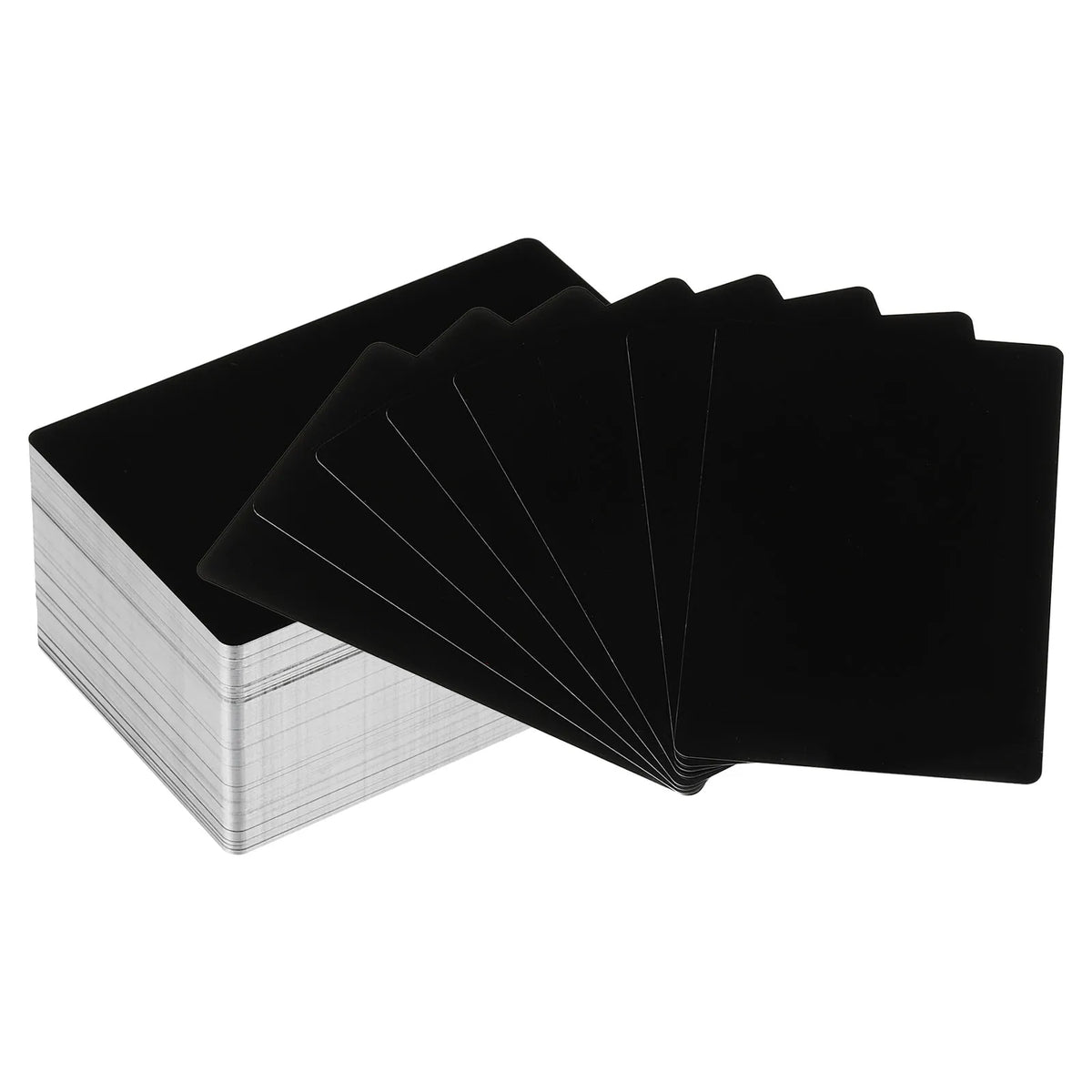 100/200/300Pcs Blank Metal Business Cards 0.21mm Thick 3.4x2.1 Inch Aluminum Laser Engrave Printable Name Card for Custom DIY