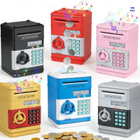 Electronic Piggy Bank Automatic Mini Safe Coins Cash Saving Money Box Password Counter Code Key Lock Coin Bank ATM Child Gift
