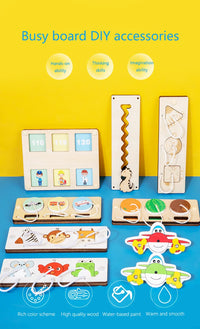 Busy Board Diy Accessories Montessori Early Education Toys Kids Activity Busyboard Material Teaching  Wooden Game 2-6 Years Old