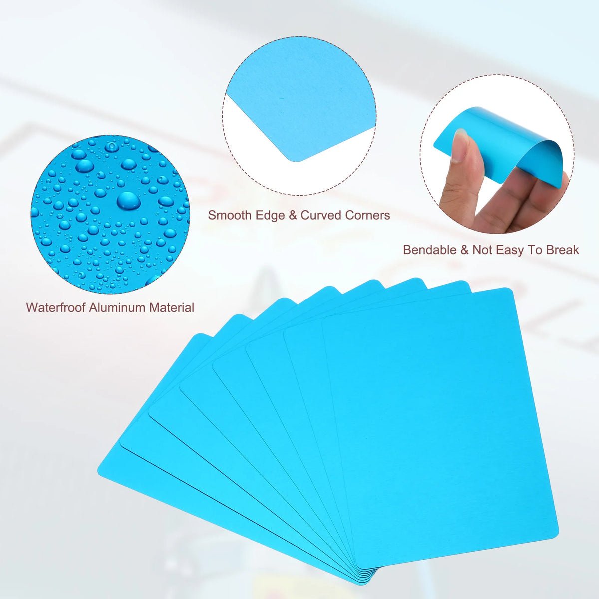 100/200/300Pcs Blank Metal Business Cards 0.21mm Thick 3.4x2.1 Inch Aluminum Laser Engrave Printable Name Card for Custom DIY
