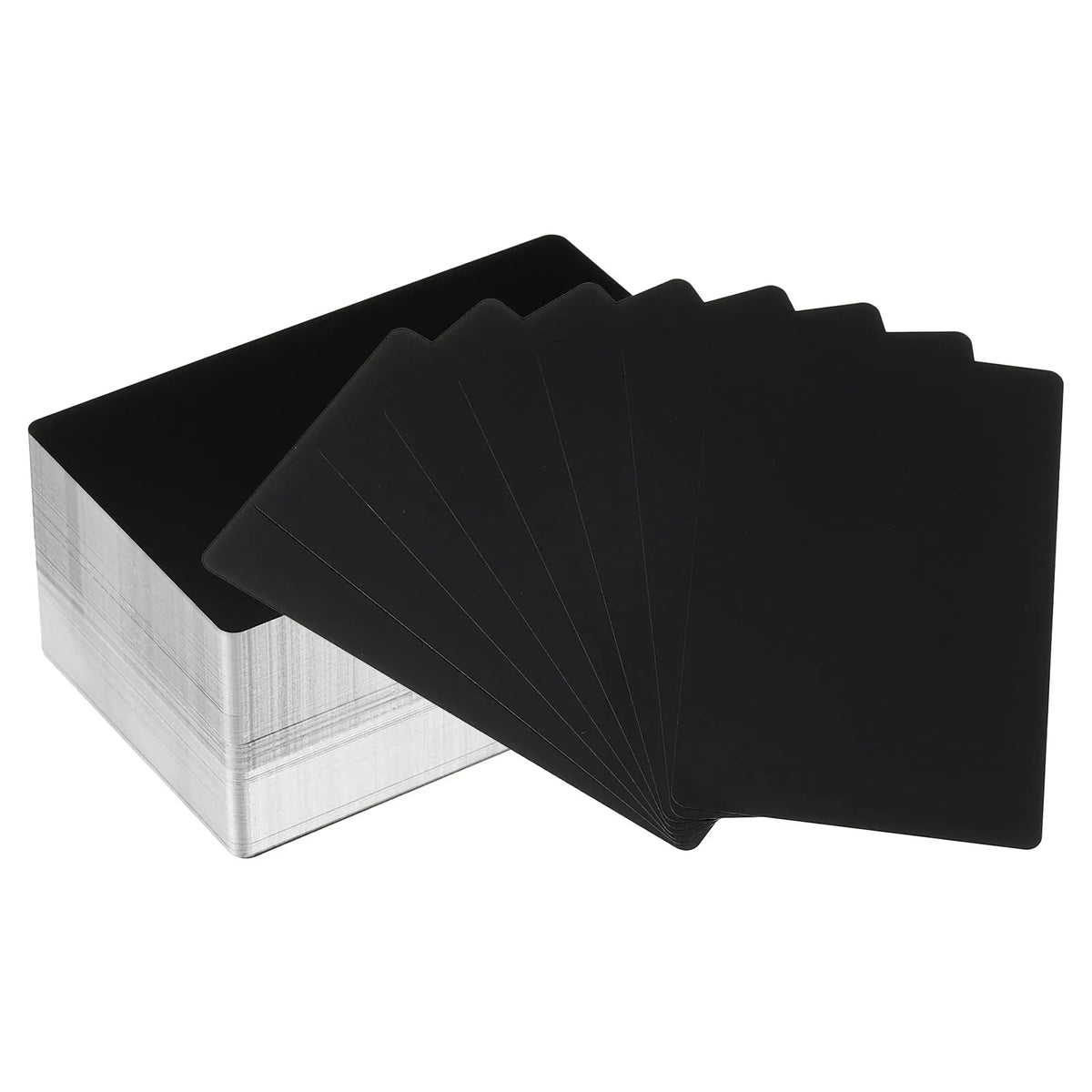 100/200/300Pcs Blank Metal Business Cards 0.21mm Thick 3.4x2.1 Inch Aluminum Laser Engrave Printable Name Card for Custom DIY