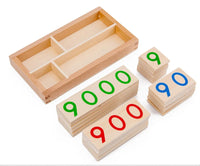 Wooden Numbers Card 1-9000 Montessori Learning Card Math Teaching Aids Preschool Children Early Education For Baby