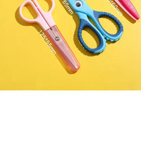 1pcs Child Safety Scissors Kindergarten Handmade Round Head Small Scissors for Paper Cross Stitch Scissors Yarn Pink Blue