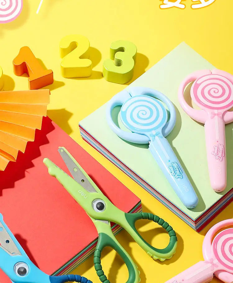 1pcs Child Safety Scissors Kindergarten Handmade Round Head Small Scissors for Paper Cross Stitch Scissors Yarn Pink Blue