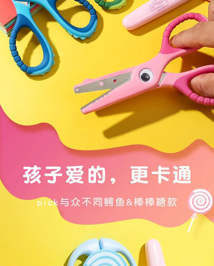 1pcs Child Safety Scissors Kindergarten Handmade Round Head Small Scissors for Paper Cross Stitch Scissors Yarn Pink Blue