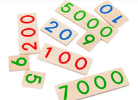 Wooden Numbers Card 1-9000 Montessori Learning Card Math Teaching Aids Preschool Children Early Education For Baby