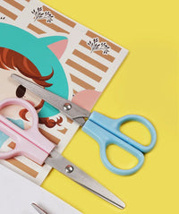 1pcs Child Safety Scissors Kindergarten Handmade Round Head Small Scissors for Paper Cross Stitch Scissors Yarn Pink Blue