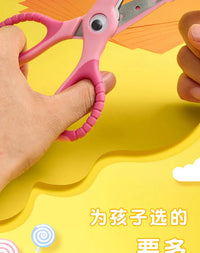 1pcs Child Safety Scissors Kindergarten Handmade Round Head Small Scissors for Paper Cross Stitch Scissors Yarn Pink Blue