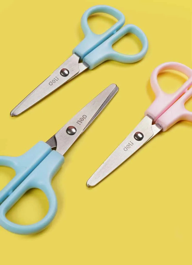 1pcs Child Safety Scissors Kindergarten Handmade Round Head Small Scissors for Paper Cross Stitch Scissors Yarn Pink Blue