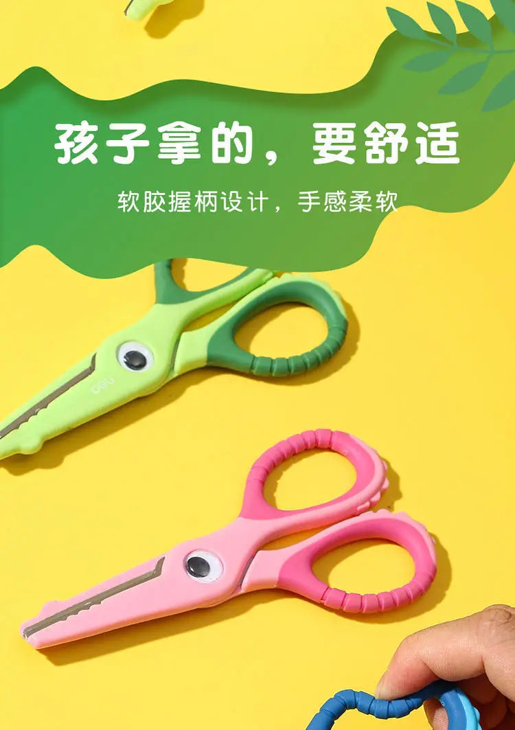 1pcs Child Safety Scissors Kindergarten Handmade Round Head Small Scissors for Paper Cross Stitch Scissors Yarn Pink Blue