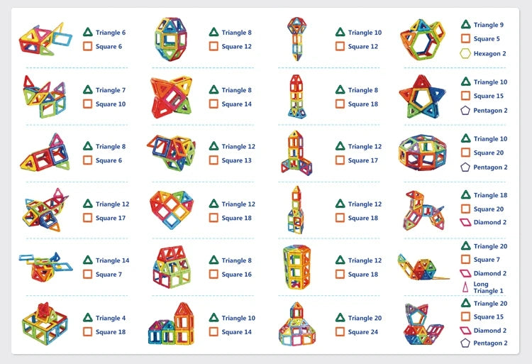 Magnetic Building Blocks DIY Magnets Construction Set Big Size Learning Montessori Educational Toys For Kid Magnet Tiles STEM