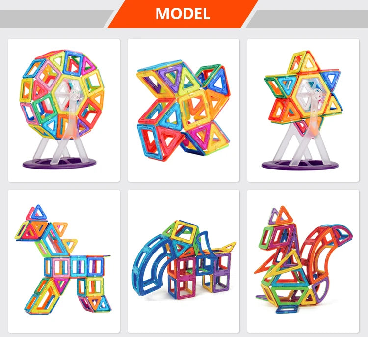 Magnetic Building Blocks DIY Magnets Construction Set Big Size Learning Montessori Educational Toys For Kid Magnet Tiles STEM