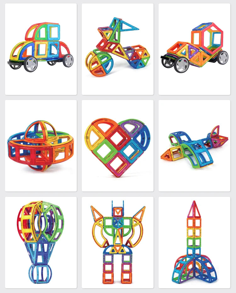 Magnetic Building Blocks DIY Magnets Construction Set Big Size Learning Montessori Educational Toys For Kid Magnet Tiles STEM
