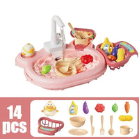 Children Puzzle Pretend Play Toys Dishwashing Basin Toys Gift Kitchen Interactive Toys 2-in-1 Slide Fishing Montessori Toy Gift
