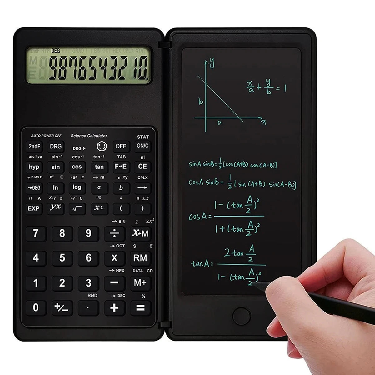 Portable 6.5 Inch Calculator LCD Screen Writing Tablet Folding Scientific Calculator Tablet Digital Drawing Pad With Stylus Pen