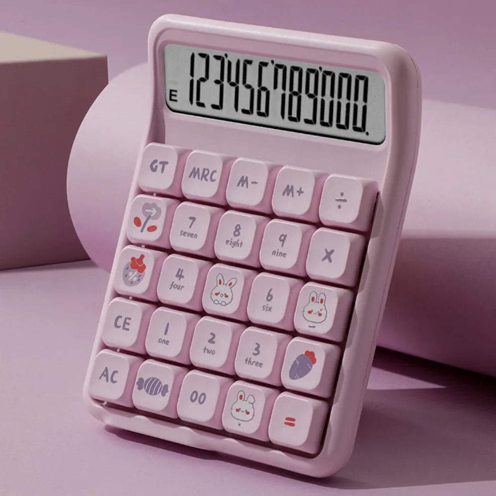 Detachable Mute Mahjong-Sound Calculator Cute Cartoon Electronic Calculators Mechanical Buttons Large Screen