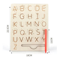 Children Writing Practice Wooden Alphabet Board Alphanumeric Handwritten Track Copy Groove Montessori Toys