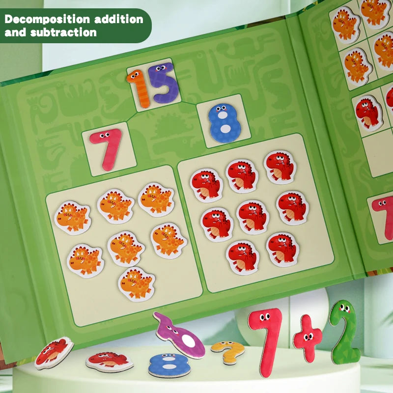 Dinosaur Theme Children's Math Tiles Number Decomposition Arithmetic 1-20 Addition And Subtraction Early Education Toys
