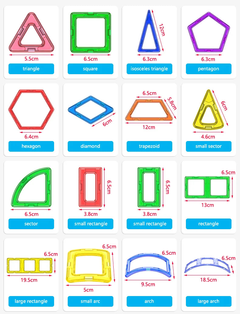 Magnetic Building Blocks DIY Magnets Construction Set Big Size Learning Montessori Educational Toys For Kid Magnet Tiles STEM