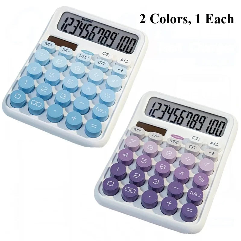 High Aesthetic Solar Calculator Gradient Color Button Battery Dual-Use Suitable for Home, School and Office Supplies