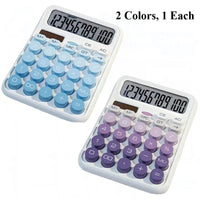 High Aesthetic Solar Calculator Gradient Color Button Battery Dual-Use Suitable for Home, School and Office Supplies