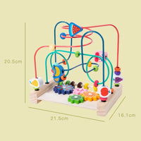 Wooden Roller Coaster Bead Maze Montessori Toys Abacus Math Toys Toddler Early Educational Toys for Kids Children Fine Motor