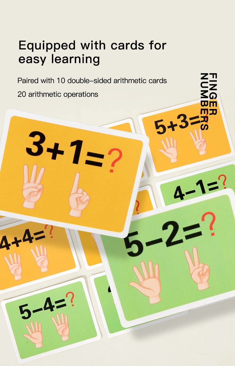 Math Finger Counting Wooden Number Math Learning Games Montessori Toys Intellectual Development Teaching Aids For Toddlers