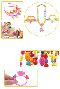 DIY Pop Beads Girl Toy Creativity PopArty Beads Snap-Together for Kid Crafts Children Bracelet Jewelry Fashion Kit Toy for Girl