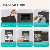 Creative Piggy Bank Automatic Mini Safe Coins Cash Saving Money Box Password Counter Code Key Lock Coin Bank ATM Child Gift