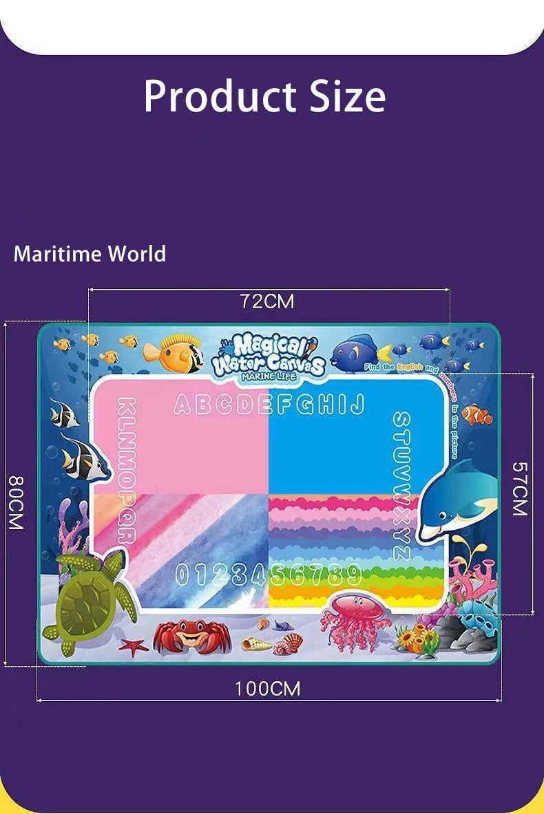 Magic Water Drawing Mat Coloring Doodle Mat Water Absorbing Painting Pad Reusable Magic Pens Painting Board Educational Toys