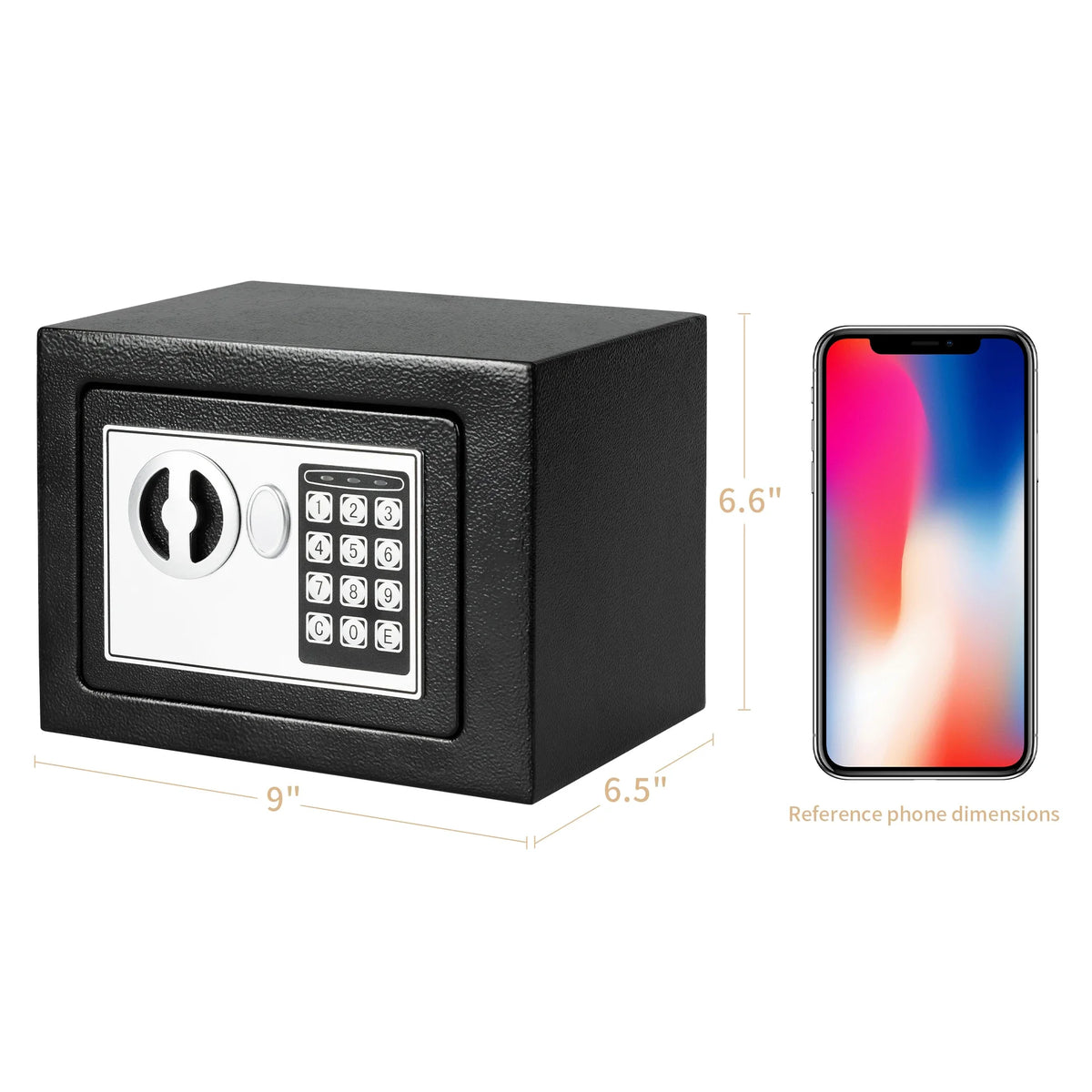 0.2 Cubic Feet Electronic Digital Safe, Steel Home Cash Safe and Fireproof Cash Bag for Hiding Safe Cash