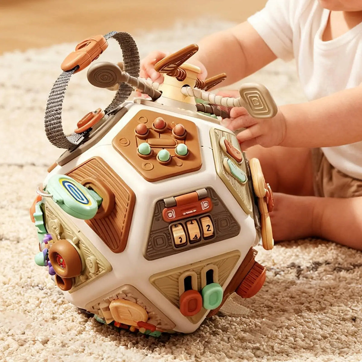 Educational Baby Busy Cube Toys for Toddler, Parent-Child Interaction Activity Busy Cube Sensory Toys for Carseat Plane Travel