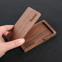 Wooden Custom Name Business Card Holder Personalized Box Magnetic Clasp Laser Engraving Office Customized Business Card Case