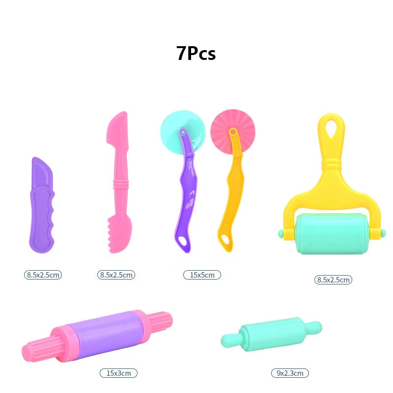 Kids DIY Clay Tool Play Dough Tool Kit Various Animal Molds Cutters Rolling Pins Plasticine Molds Clay Accessories