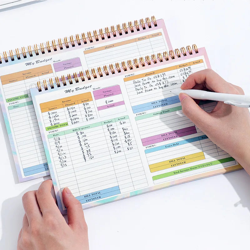 B5 Spiral Household Expense Account Book Daily Weekly Finance Budget Planner Cash Income Expenditure Saving Tracker Notebook