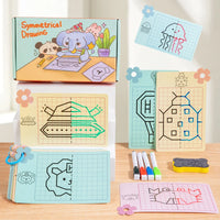 Reusable Tracing Book Pen Control Training Toy with Erasable Symmetrical Graphics for Kids To Practice Concentration Early