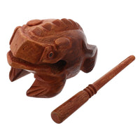 1 set 11CM Natural Wood Frog Guiro Instrument Handcrafted Percussion Toy Halloween Desktop Animal Sound Maker Musical Decor Wave