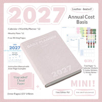 Planwith 2027 Weekly Planner A6 8-Grid Layout Hardcover Agenda Annual Tracker Month Plan Lunar Date Organizer for Adult Student