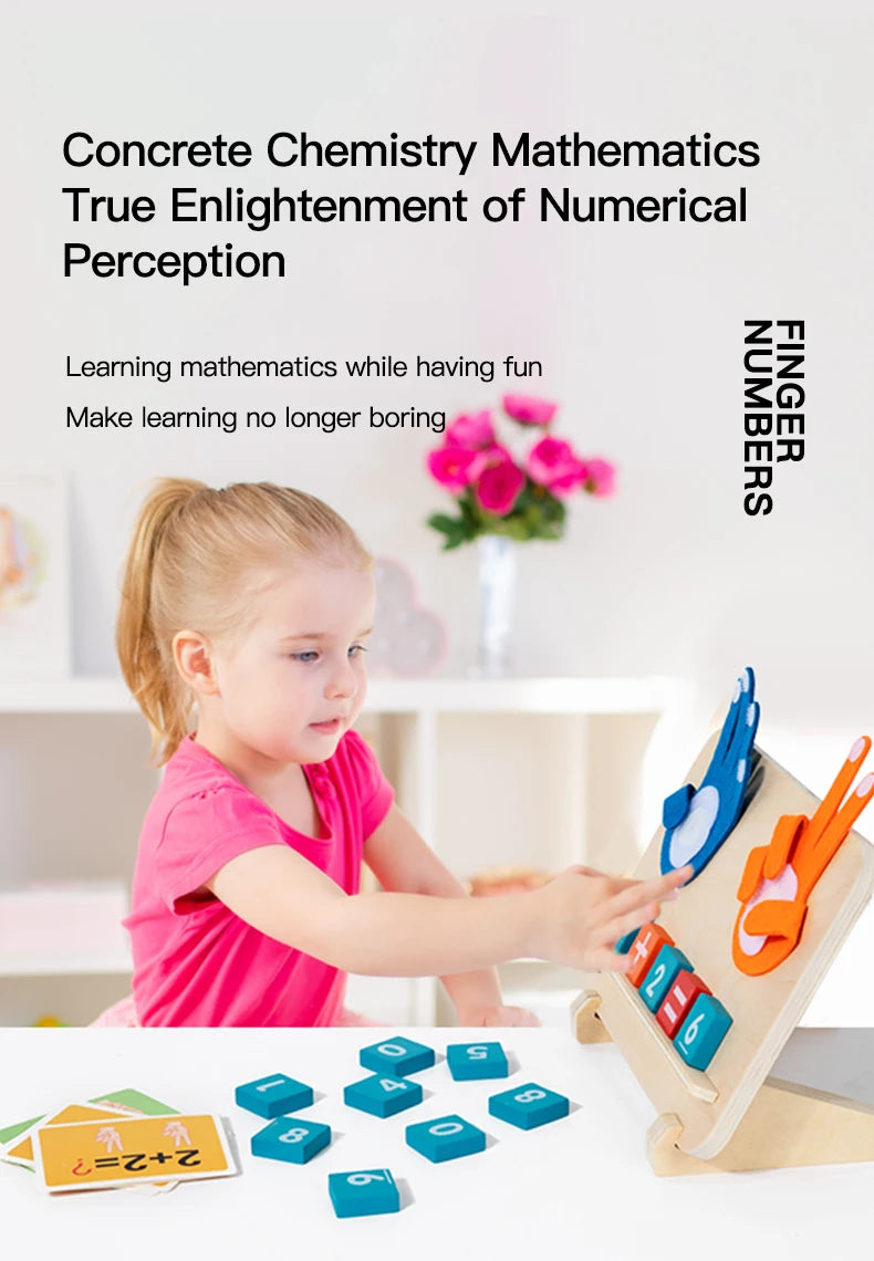 Math Finger Counting Wooden Number Math Learning Games Montessori Toys Intellectual Development Teaching Aids For Toddlers